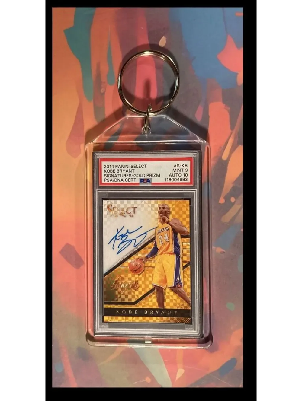 3015 Kobe Bryant 2014 Panini Gold Prizm PSA Style - Custom Keychain-Great Gift